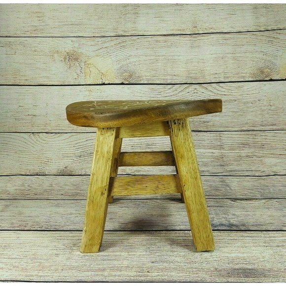 Wooden 10" Tall Round Table My Happy Place Ornate 4 legs Stand Décor Mother Gift - Picture 9 of 11